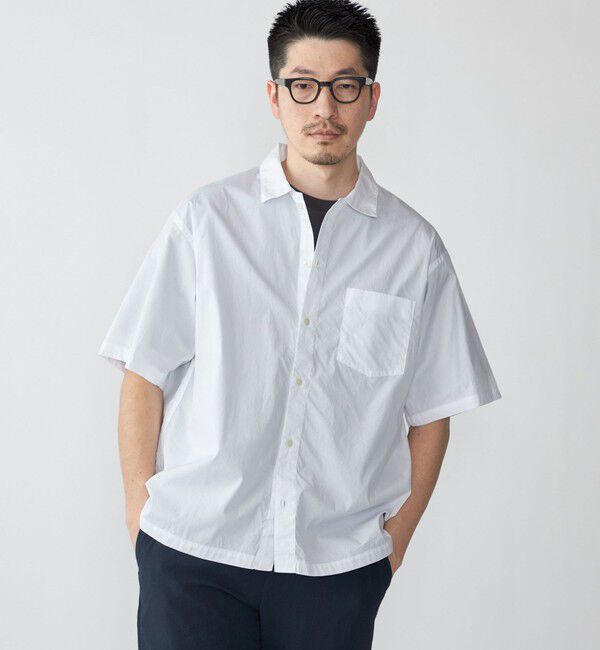 SHIPS「SHIPS: レギュラーカラー ベーシック ウィークエンド 半袖 シャツ」|シャツ・ブラウス|ホワイト
