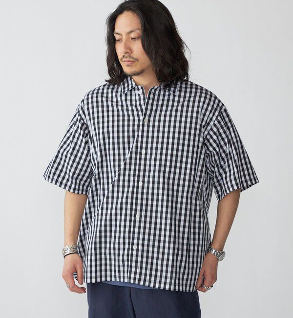 SHIPS「SHIPS: レギュラーカラー ベーシック ウィークエンド 半袖 シャツ」|シャツ・ブラウス|ブラック