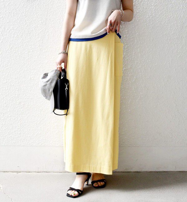 SHIPS any「《一部追加予約》SHIPS any:〈接触冷感/汗染み防止加工/洗濯機可能〉Iライン イージー スカート」|スカート|イエロー