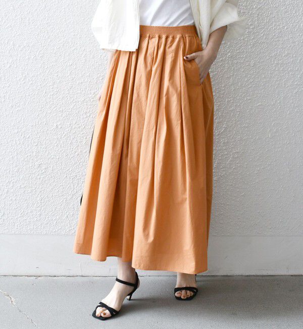 SHIPS any「SHIPS any:〈洗濯機可能〉ポプリン タック フレア ギャザー スカート」|フレア|