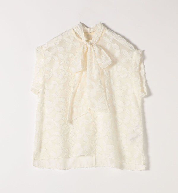 SHIPS any「SHIPS any:〈手洗い可能〉シアー フラワー ジャカード ボウタイ フレンチ ブラウス」|シャツ・ブラウス|