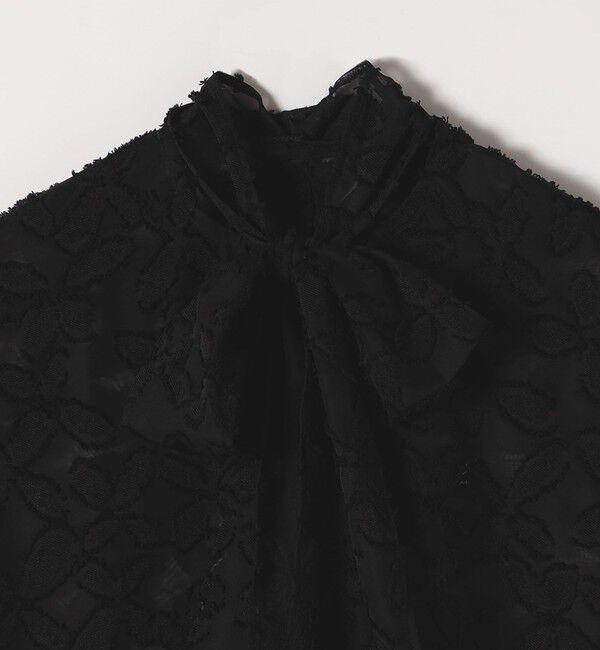 SHIPS any「SHIPS any:〈手洗い可能〉シアー フラワー ジャカード ボウタイ フレンチ ブラウス」|シャツ・ブラウス|