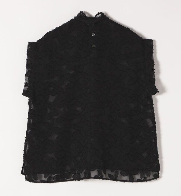 SHIPS any「SHIPS any:〈手洗い可能〉シアー フラワー ジャカード ボウタイ フレンチ ブラウス」|シャツ・ブラウス|