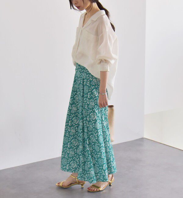 quaranciel「quaranciel:〈洗濯機可能〉フラワー プリント マーメイド ロング スカート」|スカート|