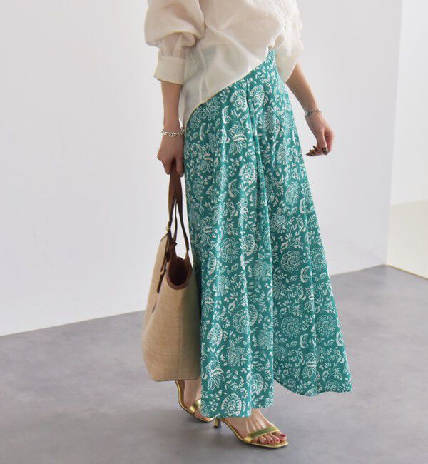 quaranciel「quaranciel:〈洗濯機可能〉フラワー プリント マーメイド ロング スカート」|スカート|