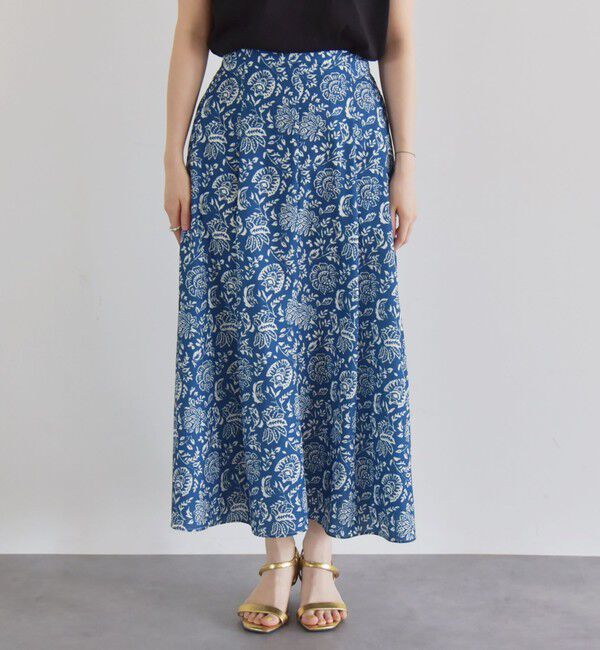 quaranciel「quaranciel:〈洗濯機可能〉フラワー プリント マーメイド ロング スカート」|スカート|