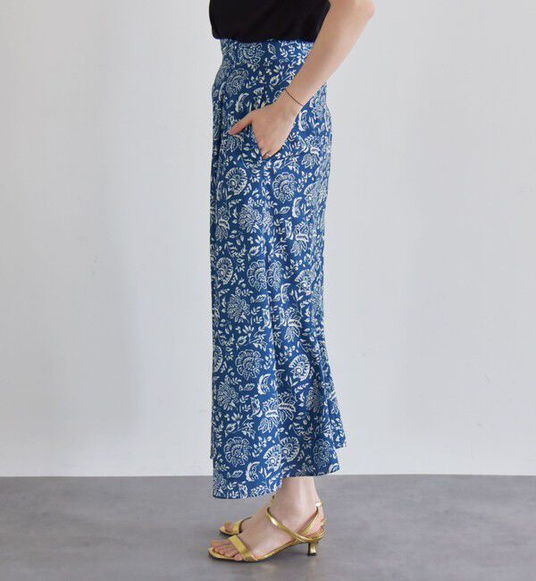 quaranciel「quaranciel:〈洗濯機可能〉フラワー プリント マーメイド ロング スカート」|スカート|