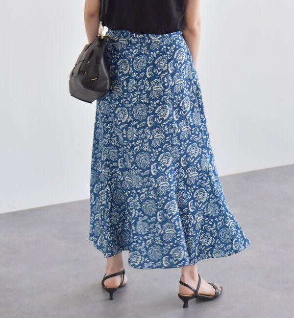 quaranciel「quaranciel:〈洗濯機可能〉フラワー プリント マーメイド ロング スカート」|スカート|