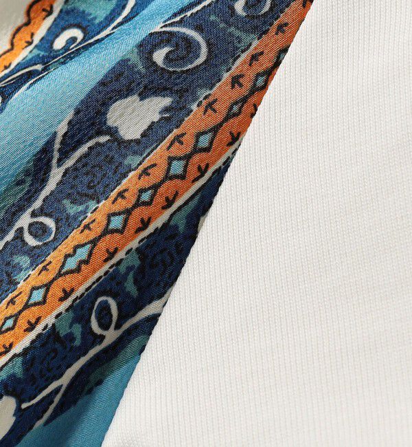 SHIPS for women「【WEB限定】〈手洗い可能〉スカーフ コンビ TEE」|Tシャツ・カットソー|