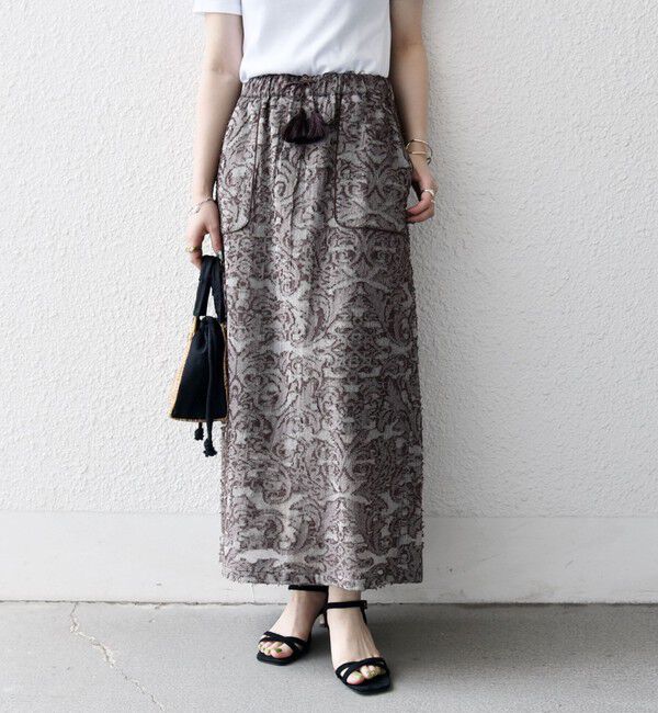 SHIPS any「SHIPS any:〈手洗い可能〉メッシュ ジャカード イージー Iライン スカート」|スカート|