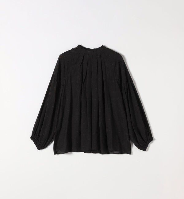 SHIPS any「【WEB限定】SHIPS any:〈手洗い可能〉シアー ドット スタンドカラー パフ ギャザー ブラウス」|シャツ・ブラウス|