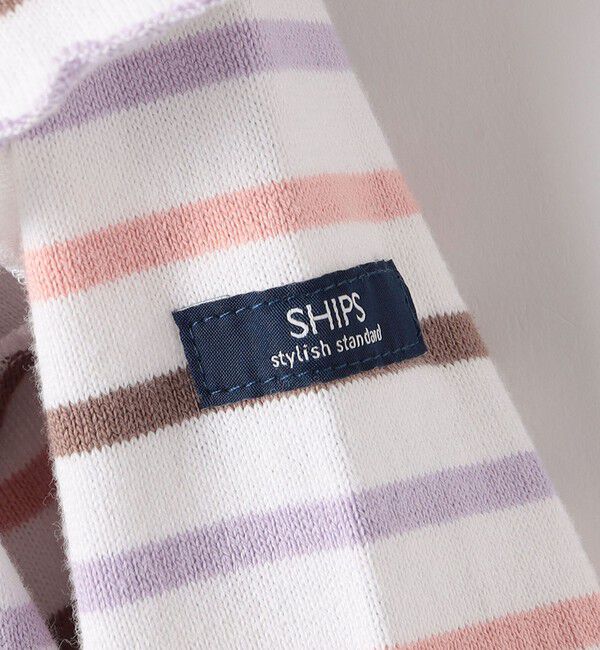 SHIPS KIDS「SHIPS KIDS:140～150cm/ボーダー フリル ロングスリーブ Tシャツ」|Tシャツ・カットソー|