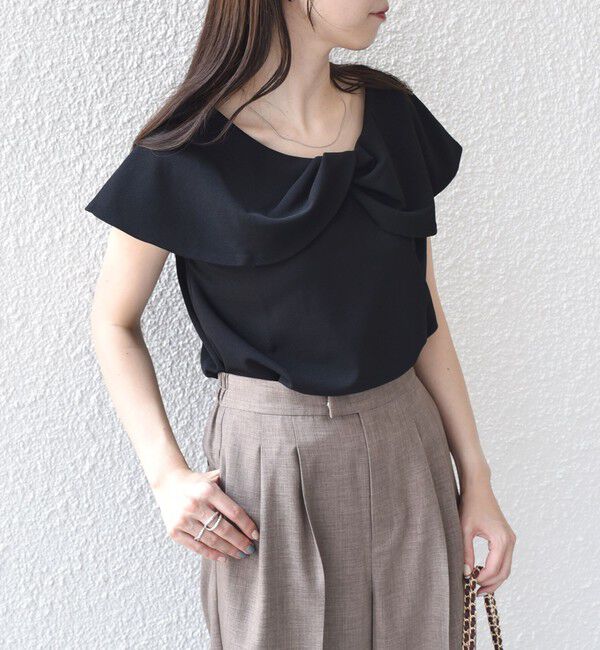 SHIPS Colors 「SHIPS Colors:〈手洗い可能〉ジョーゼット ネジリ カラー トップス」|Tシャツ・カットソー|