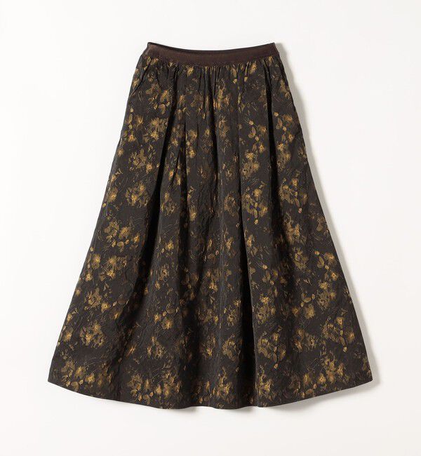 quaranciel「quaranciel:〈洗濯機可能〉フラワー ジャカード タック ギャザー フレア スカート」|フレア|