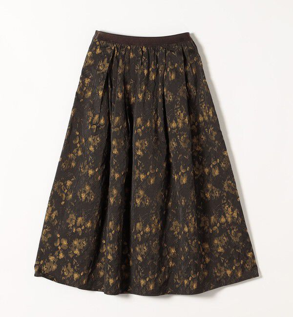 quaranciel「quaranciel:〈洗濯機可能〉フラワー ジャカード タック ギャザー フレア スカート」|フレア|