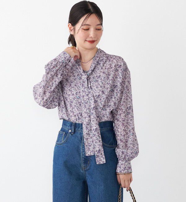 SHIPS Colors 「SHIPS Colors:〈手洗い可能〉MULHOUSE ボウタイ ブラウス◇」|シャツ・ブラウス|