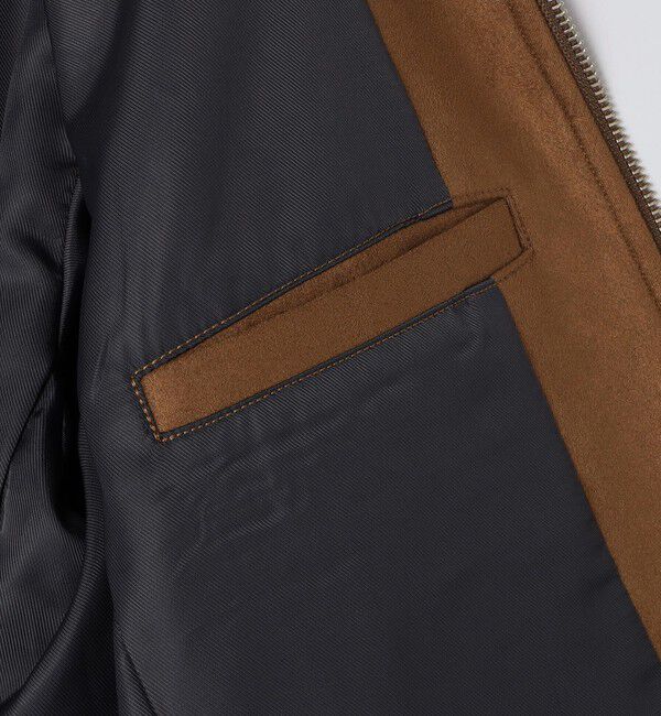 SHIPS「SHIPS: ポリエステル フェイク スエード シングル ライダース」|ライダースジャケット|