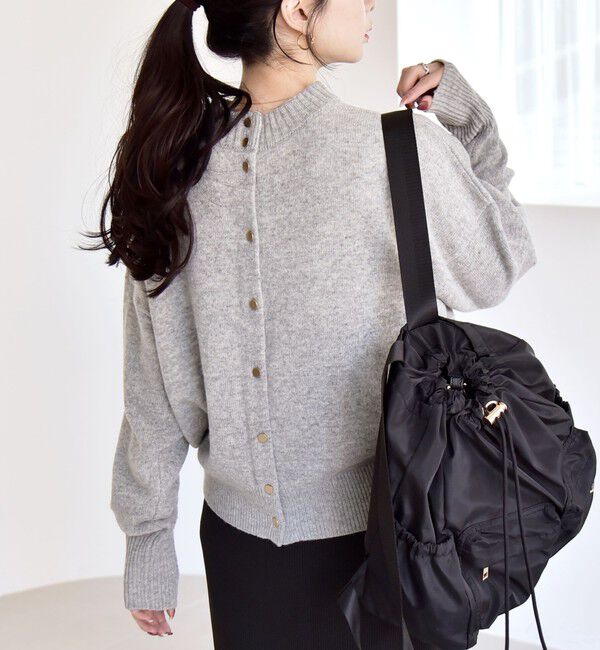 quaranciel「quaranciel: AQUA カシミヤ ミックス 2way ハイネック カーディガン」|カーディガン|