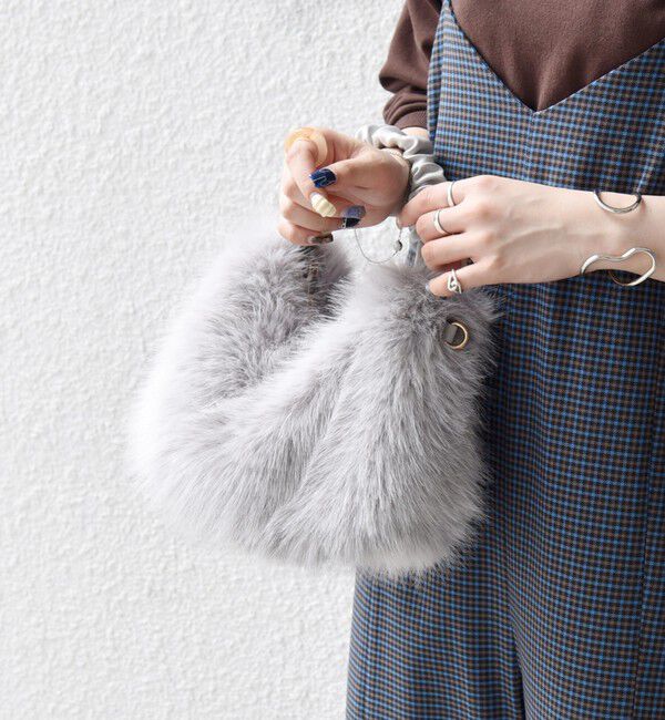 SHIPS any「SHIPS any: 2WAY フェイクファー ギャザー ショルダー バッグ」|ショルダー・メッセンジャー|