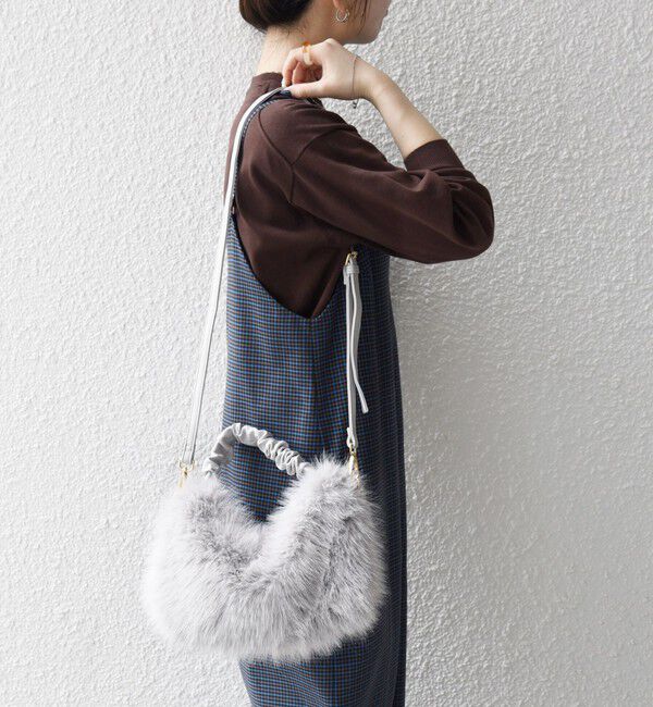 SHIPS any「SHIPS any: 2WAY フェイクファー ギャザー ショルダー バッグ」|ショルダー・メッセンジャー|