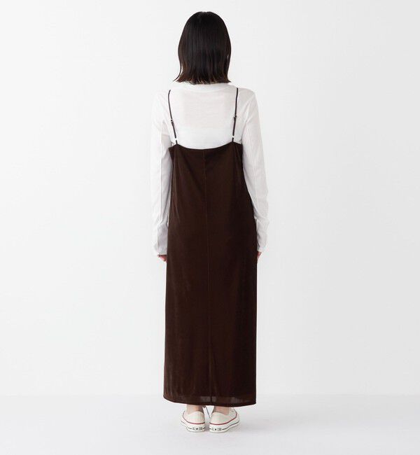 SHIPS Colors 「SHIPS Colors:〈手洗い可能〉ポリエステルベロア キャミ ワンピース」|ワンピース|