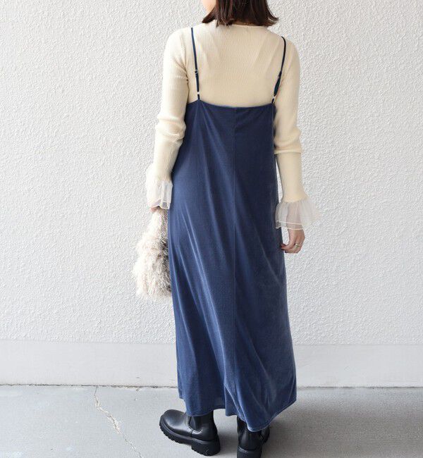 SHIPS Colors 「SHIPS Colors:〈手洗い可能〉ポリエステルベロア キャミ ワンピース」|ワンピース|