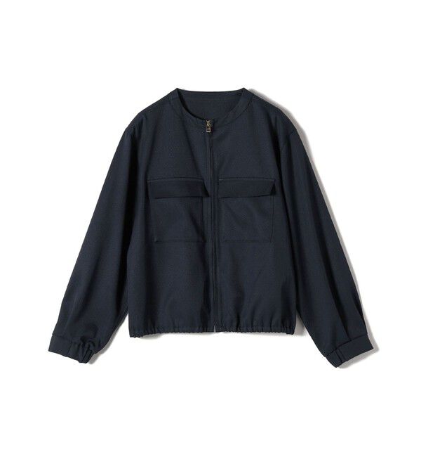 SHIPS Colors 「SHIPS Colors:〈手洗い可能〉ツイル ノーカラー ジップブルゾン」|ブルゾン・スタジャン|ネイビー