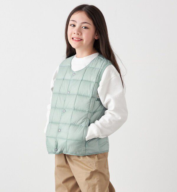 SHIPS any「TAION:〈手洗い可能〉クルーネック インナー ダウン ベスト <KIDS>」|ダウンベスト・ベスト|ライトブルー