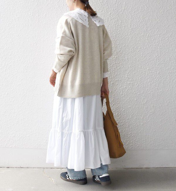 SHIPS any「bon_meur:〈洗濯機可能〉レース ビッグカラー ギャザー パフ シャツワンピース」|ワンピース|