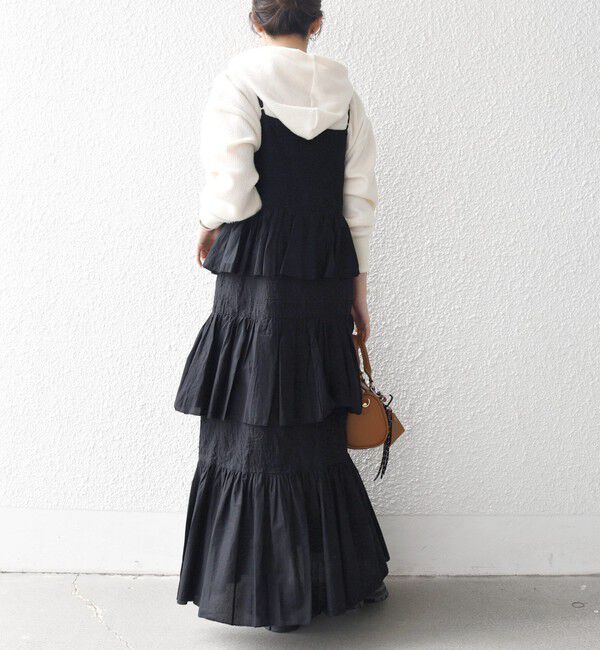 SHIPS any「bon_meur:〈洗濯機可能〉ロゴ エンブロイダリー ティアード キャミ ワンピース」|ワンピース|