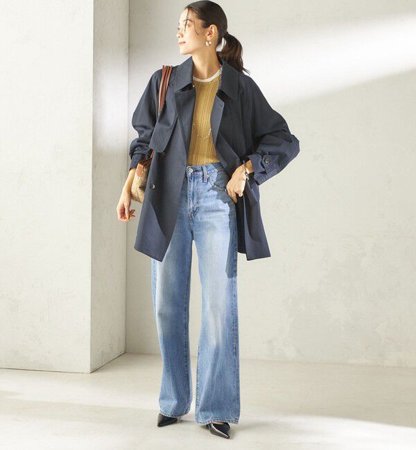 SHIPS for women「〈撥水加工〉バック ギャザー ドロスト ミディ丈 トレンチ コート」|トレンチコート|