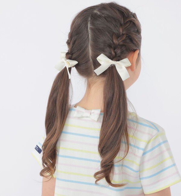 SHIPS KIDS「SHIPS KIDS:サテン リボン ヘアゴム 2コセット」|ヘアゴム・シュシュ|