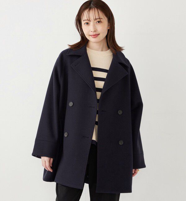 SHIPS Colors 「SHIPS Colors:〈手洗い可能〉ジャージーメルトン ピーコート 2◇」|ピーコート|