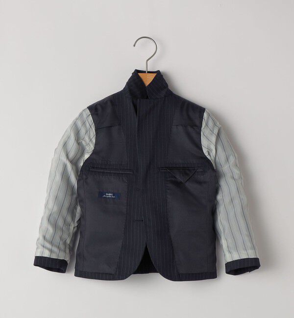 SHIPS KIDS「SHIPS KIDS:110～130cm /セレモニー ネイビー ストライプ ジャケット」|スーツ|