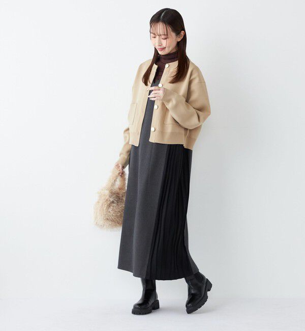 SHIPS Colors 「SHIPS Colors:〈手洗い可能〉プリーツ コンビ ジャンパー ワンピース」|ワンピース|