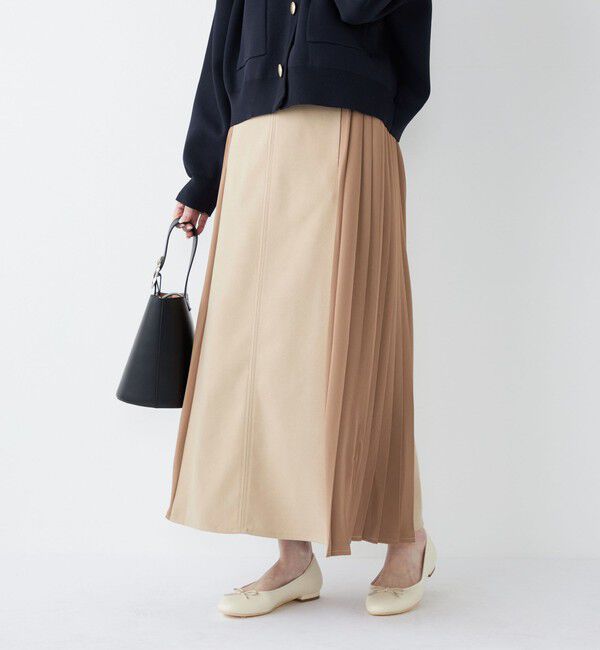 SHIPS Colors 「SHIPS Colors:〈手洗い可能〉プリーツ コンビ スカート」|スカート|ベージュ