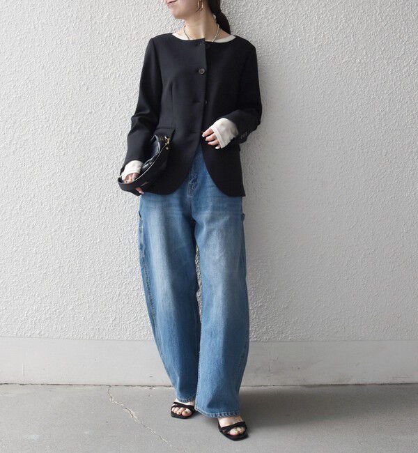 SHIPS any「SHIPS any:〈洗濯機可能〉シャーク ノーカラー ジャケット」|ノーカラージャケット|