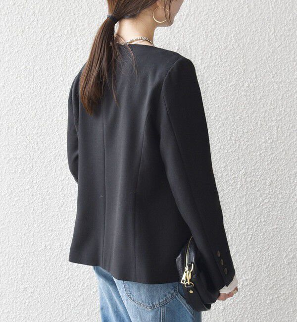 SHIPS any「SHIPS any:〈洗濯機可能〉シャーク ノーカラー ジャケット」|ノーカラージャケット|