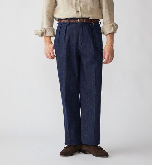 SHIPS「【SHIPS別注】YCHAI: ライト デニム ワイド トラウザーズ」|デニム|ネイビー