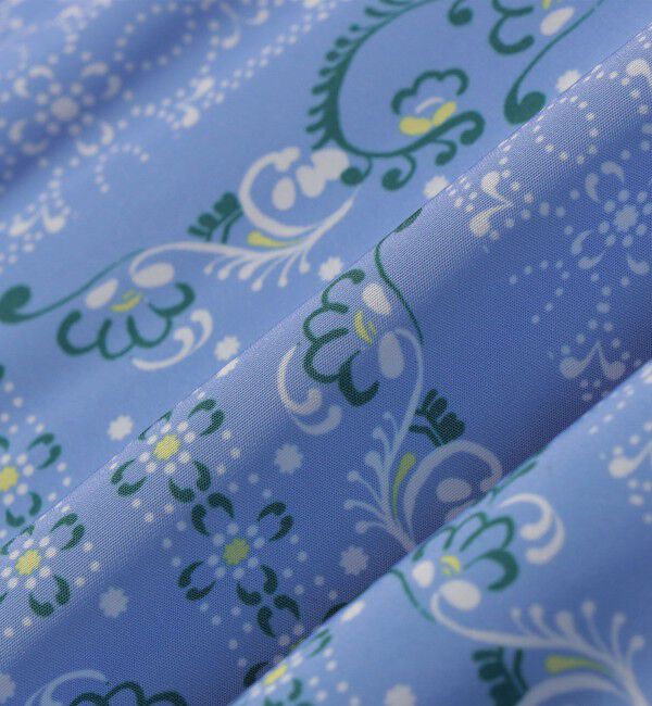 quaranciel「quaranciel:〈洗濯機可能〉フラワー スカーフ プリント Vネック フレア ワンピース」|ワンピース|