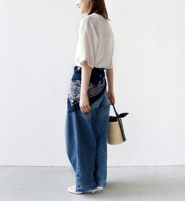 SHIPS for women「〈手洗い可能〉ランダム ブルーゼ 5分袖 プルオーバー」|Tシャツ・カットソー|