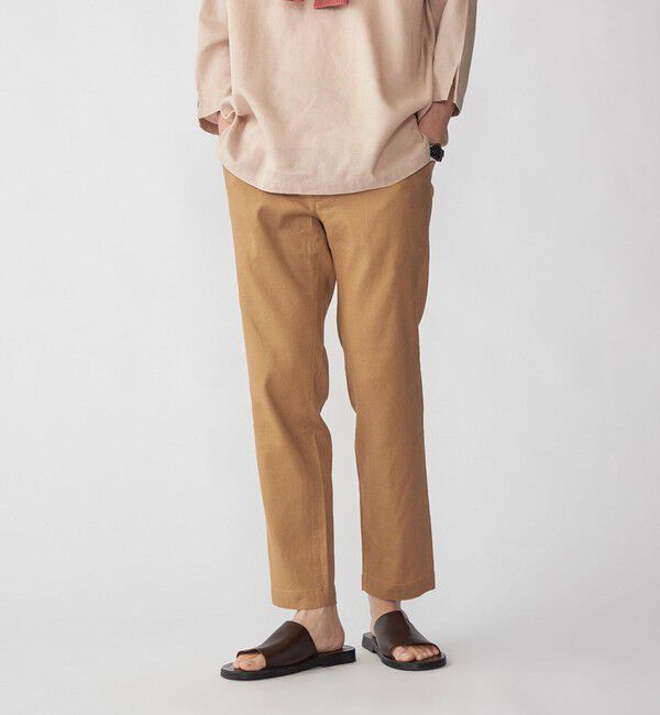 SHIPS「SHIPS: サフィラン リネン イージー パンツ」|チノ|カーキ