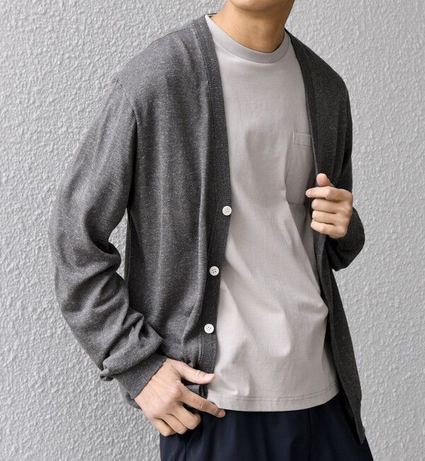 SHIPS any「SHIPS any: ハイゲージ リネンミックス サマーニット Vネック カーディガン◇」|カーディガン|