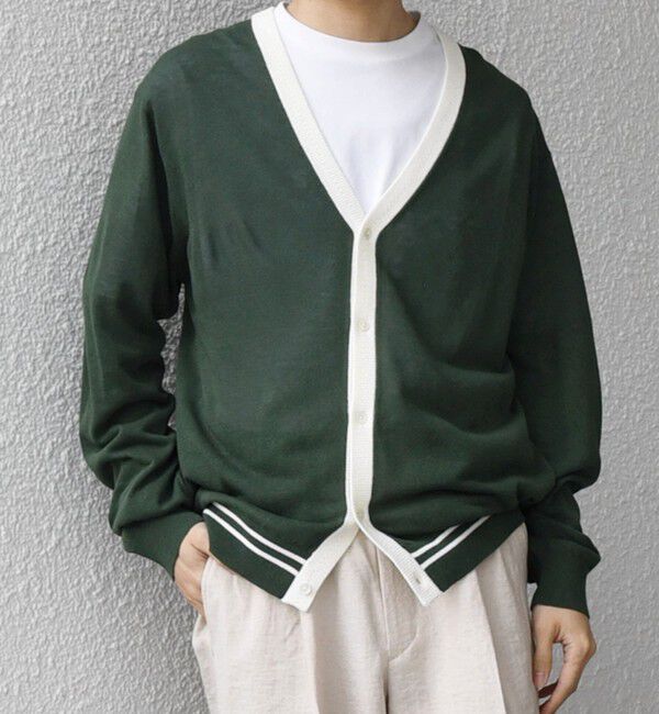 SHIPS any「SHIPS any: ハイゲージ リネンミックス サマーニット Vネック カーディガン◇」|カーディガン|