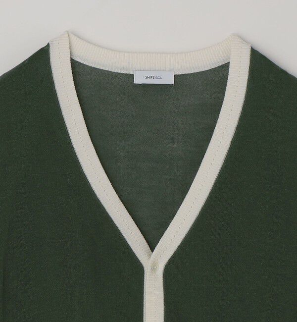 SHIPS any「SHIPS any: ハイゲージ リネンミックス サマーニット Vネック カーディガン◇」|カーディガン|