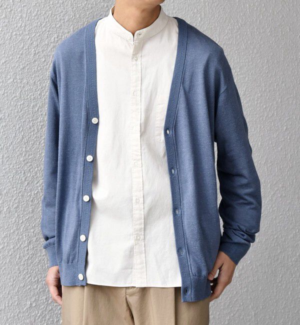 SHIPS any「SHIPS any: ハイゲージ リネンミックス サマーニット Vネック カーディガン◇」|カーディガン|