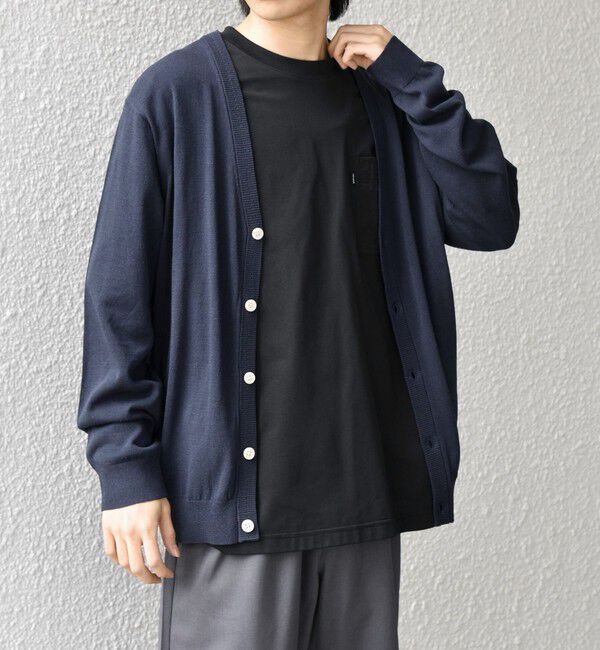 SHIPS any「SHIPS any: ハイゲージ リネンミックス サマーニット Vネック カーディガン◇」|カーディガン|