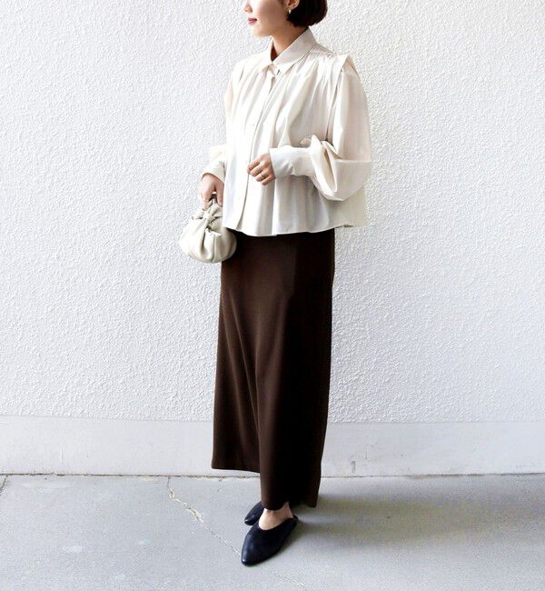 SHIPS for women「堀田茜&times;SHIPS:〈手洗い可能〉ベルト 付き ジョーゼット スカート」|スカート|