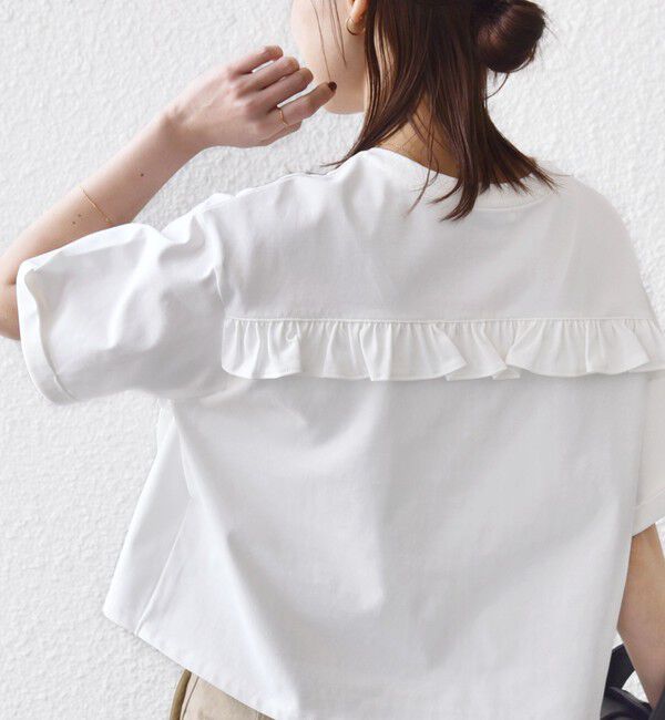 SHIPS for women「【WEB限定】〈接触冷感〉オーガニック コットン フリル TEE」|Tシャツ・カットソー|