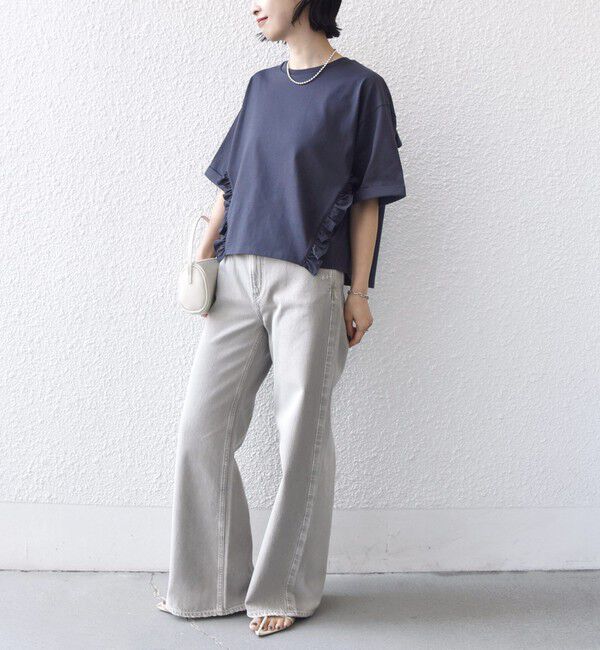 SHIPS for women「【WEB限定】〈接触冷感〉オーガニック コットン フリル TEE」|Tシャツ・カットソー|